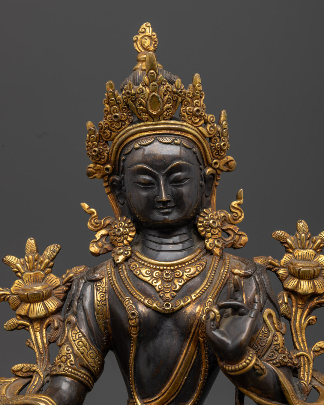 Green Tara Sculpture | Traditional Buddhist Goddess