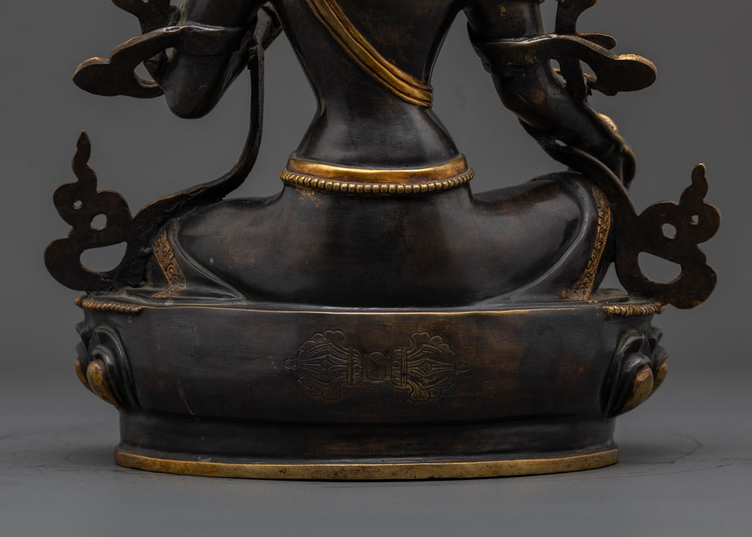 Green Tara Sculpture | Traditional Buddhist Goddess