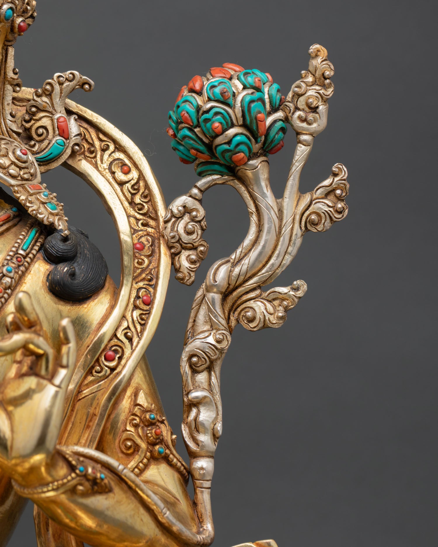 Nepalese Green Tara Statue for Buddhist Shrine Decor