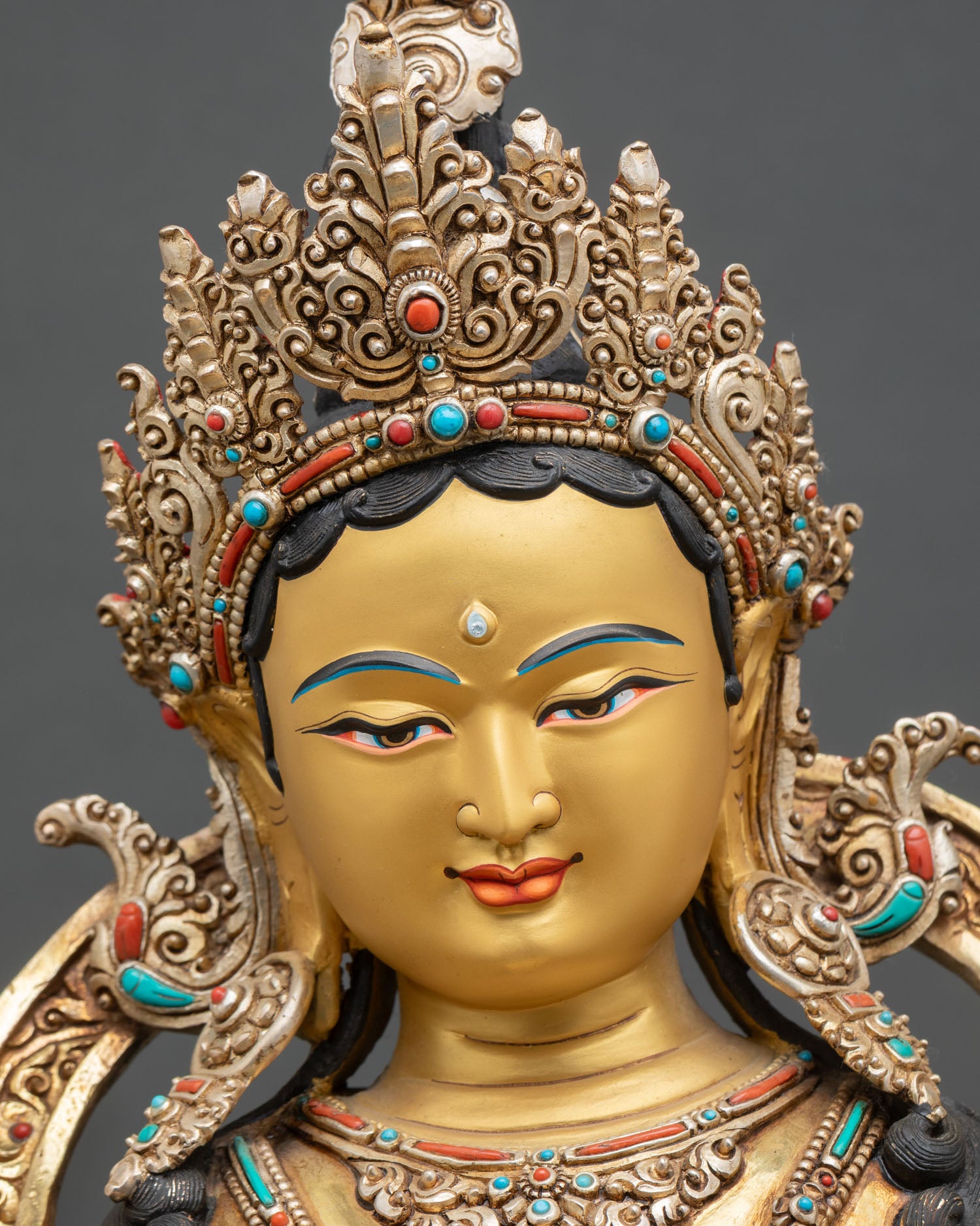 Nepalese Green Tara Statue for Buddhist Shrine Decor