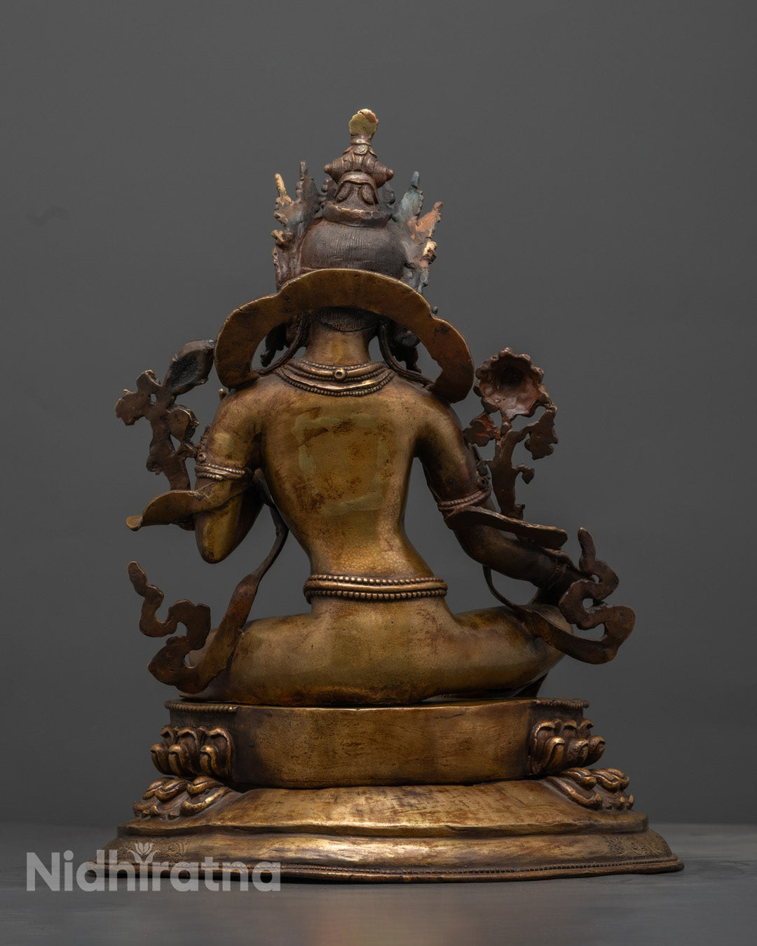 Green Tara Oxidized Bronze Plated Statue