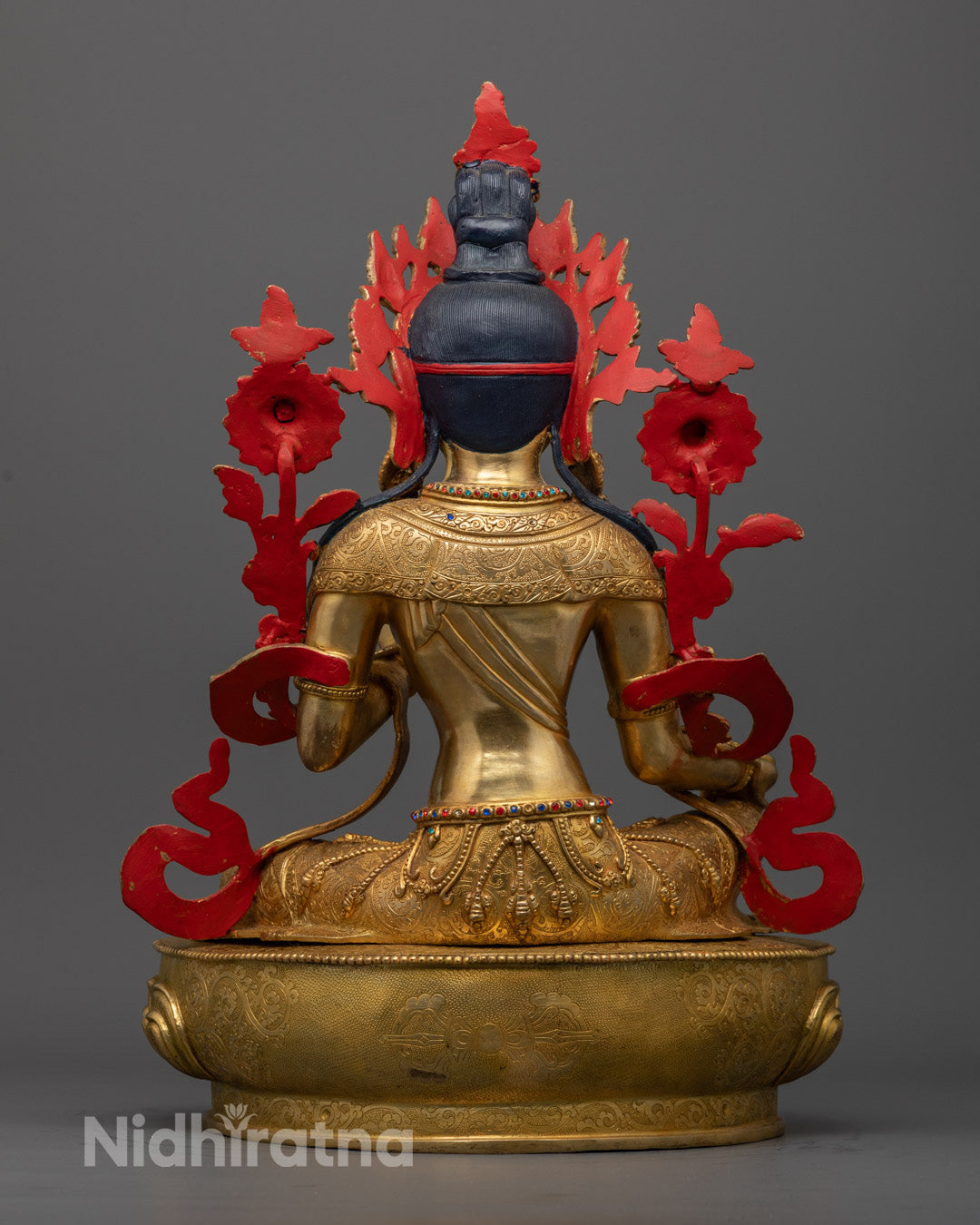 Authentic Green Tara Statue | Hand-Carved Copper Sculpture