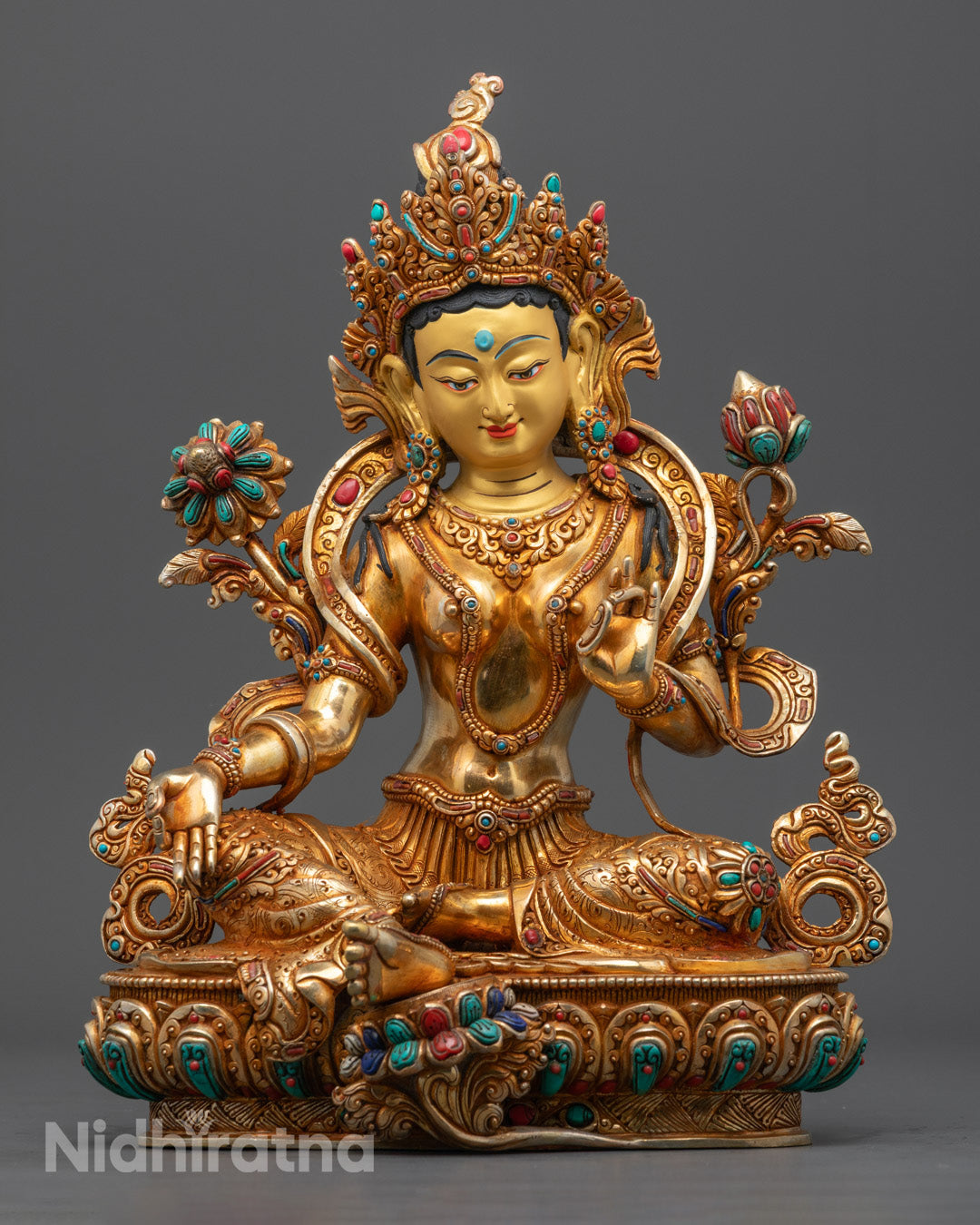 Green Tara Buddha Statue for Spiritual Protection