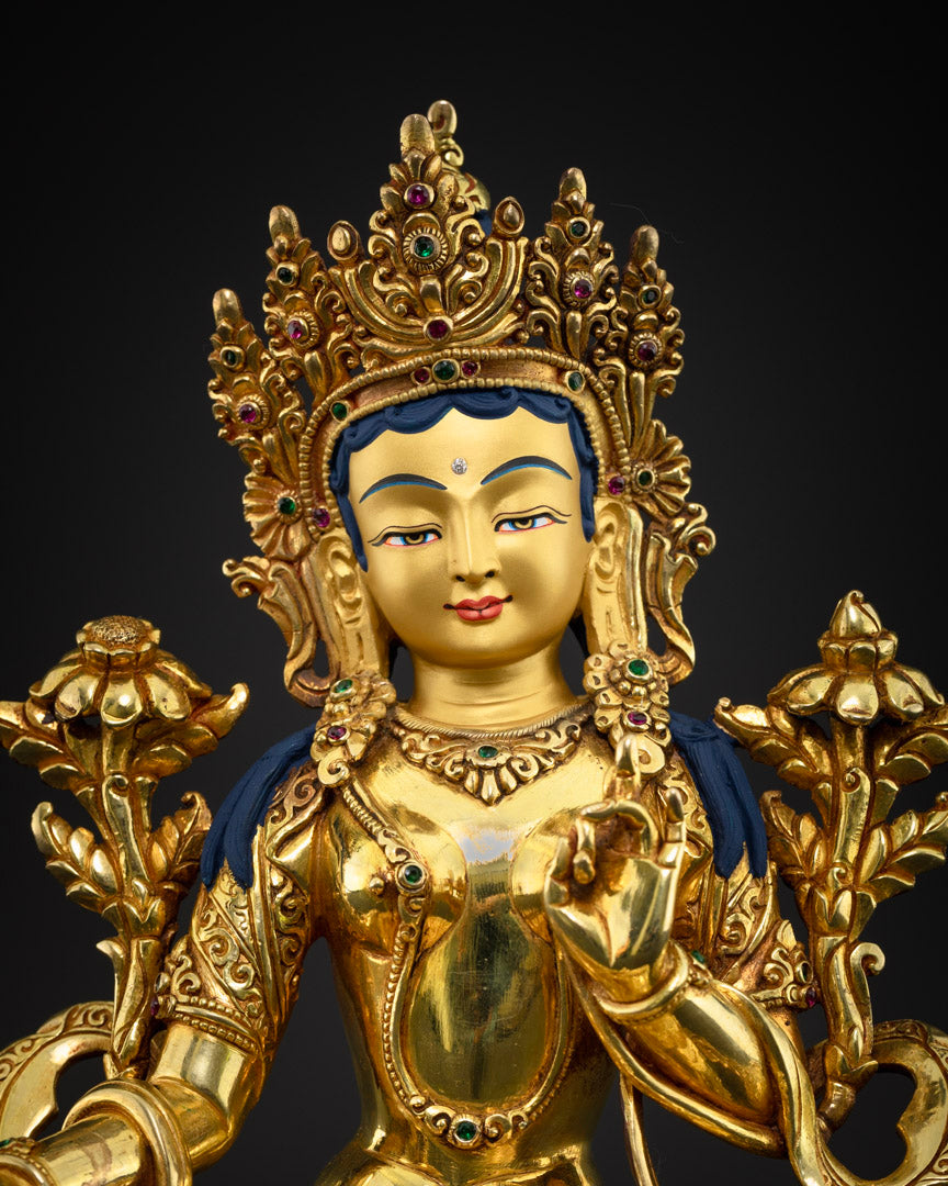 Jetsun Dolma Green Tara Goddess Statue | Compassionate Liberator