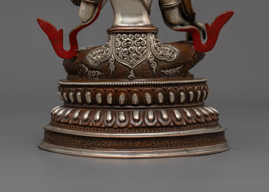 Traditional Green Tara Statue | Nepalese Crafted Oxidized Copper