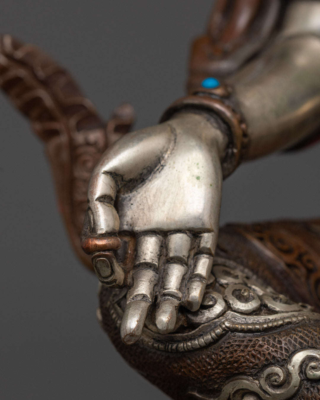 Traditional Green Tara Statue | Nepalese Crafted Oxidized Copper