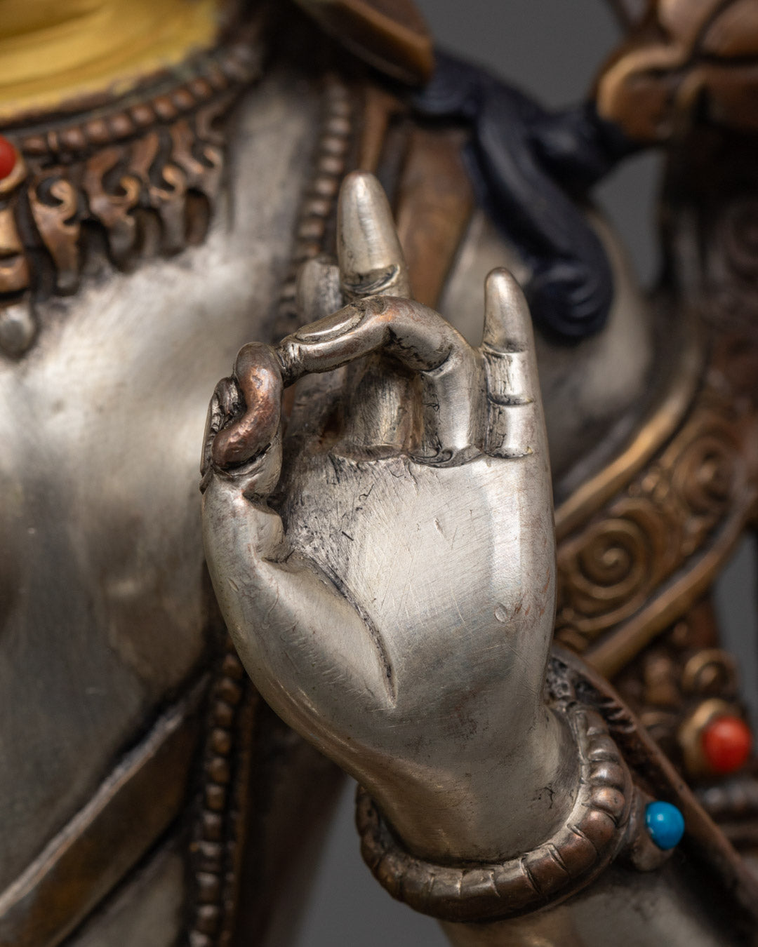 Traditional Green Tara Statue | Nepalese Crafted Oxidized Copper