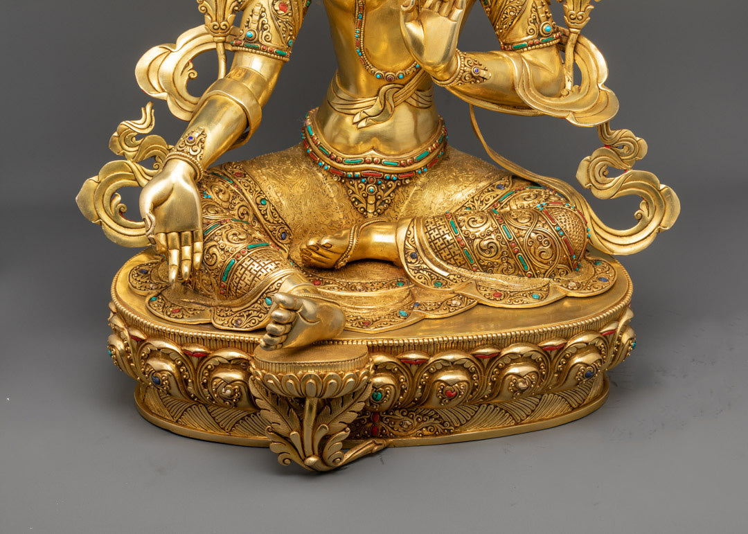 High-Quality Nepalese Green Tara Sculpture