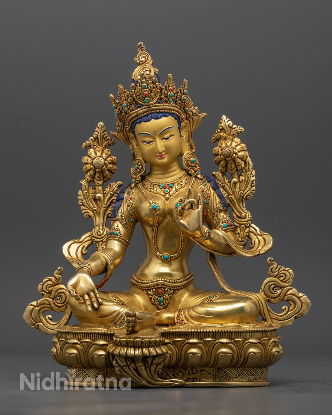 Green Tara Statue | Traditional Himalayan Art