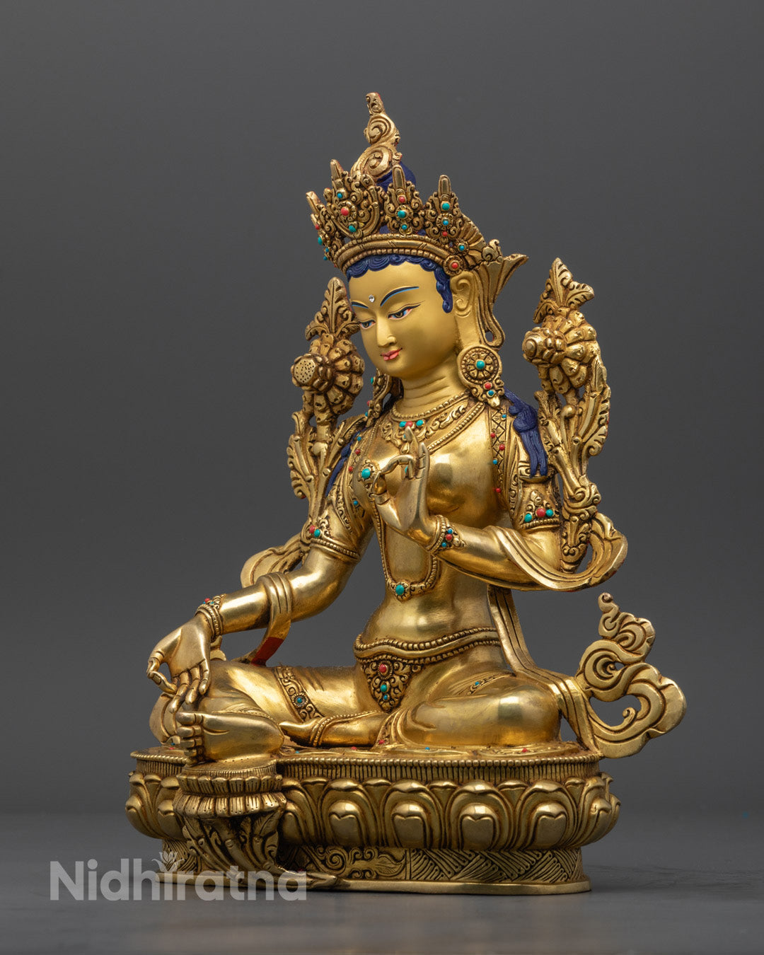 Green Tara Statue | Traditional Himalayan Art
