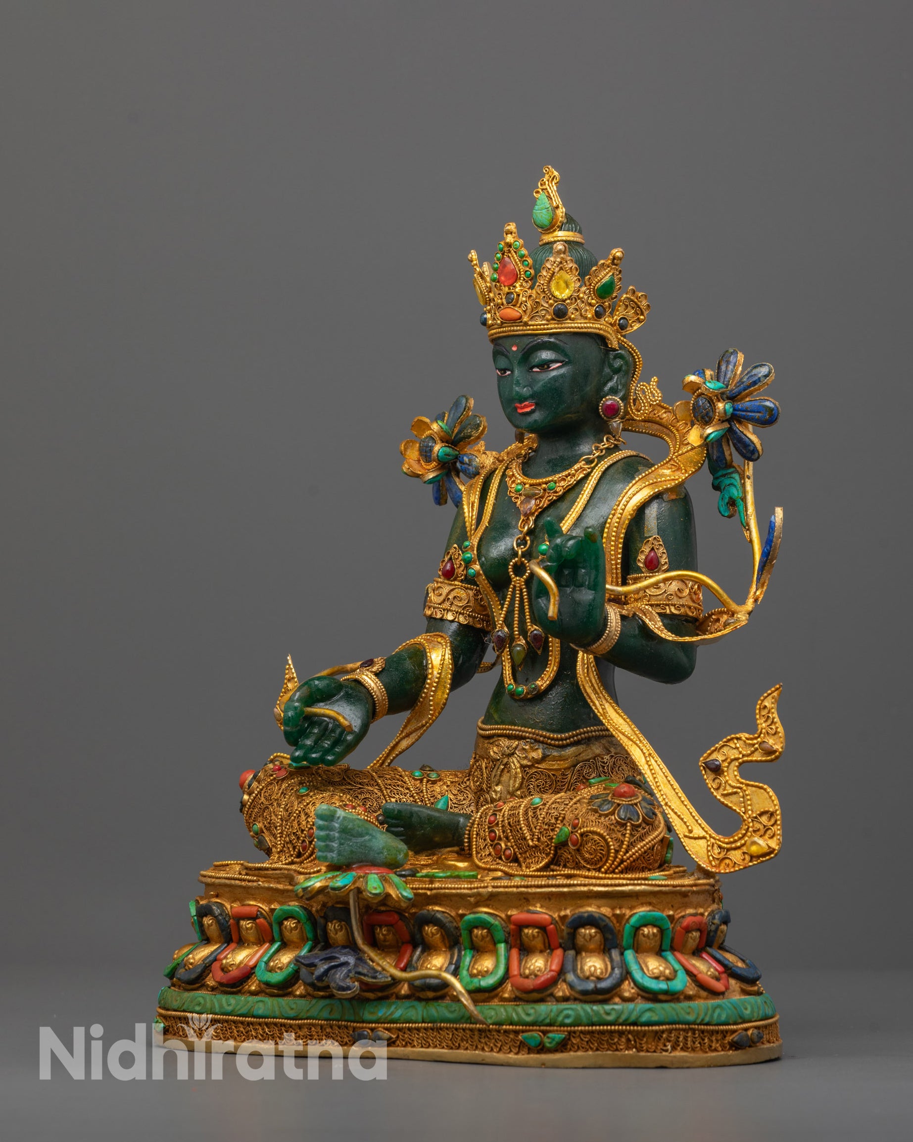 Shop Green Tara Statue Crafted from Genuine Green Jade Stone