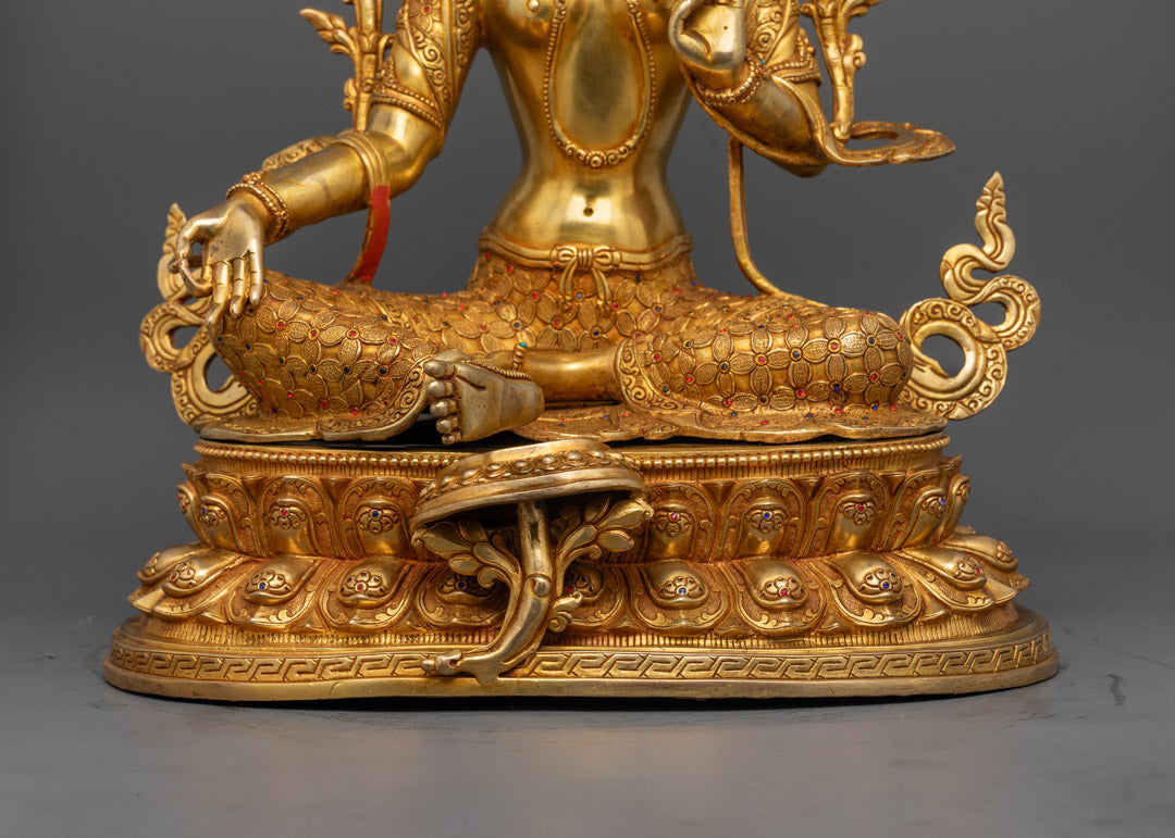 Tibetan Green Tara Statue | Traditional Himalayan