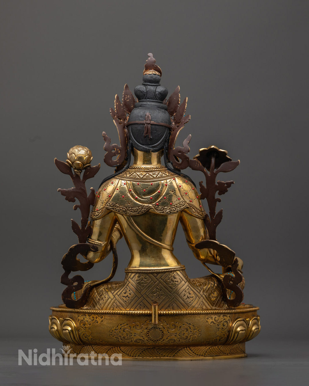 Goddess Green Tara Statue | Authentic Tibetan Hand-Carved