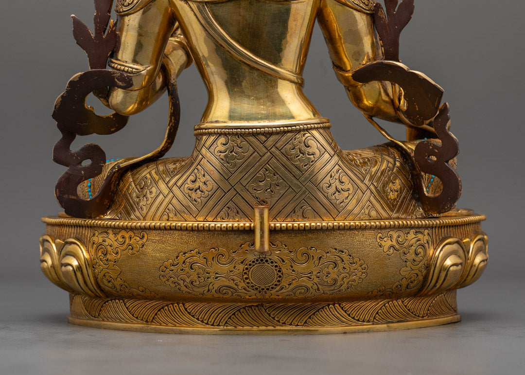 Goddess Green Tara Statue | Authentic Tibetan Hand-Carved