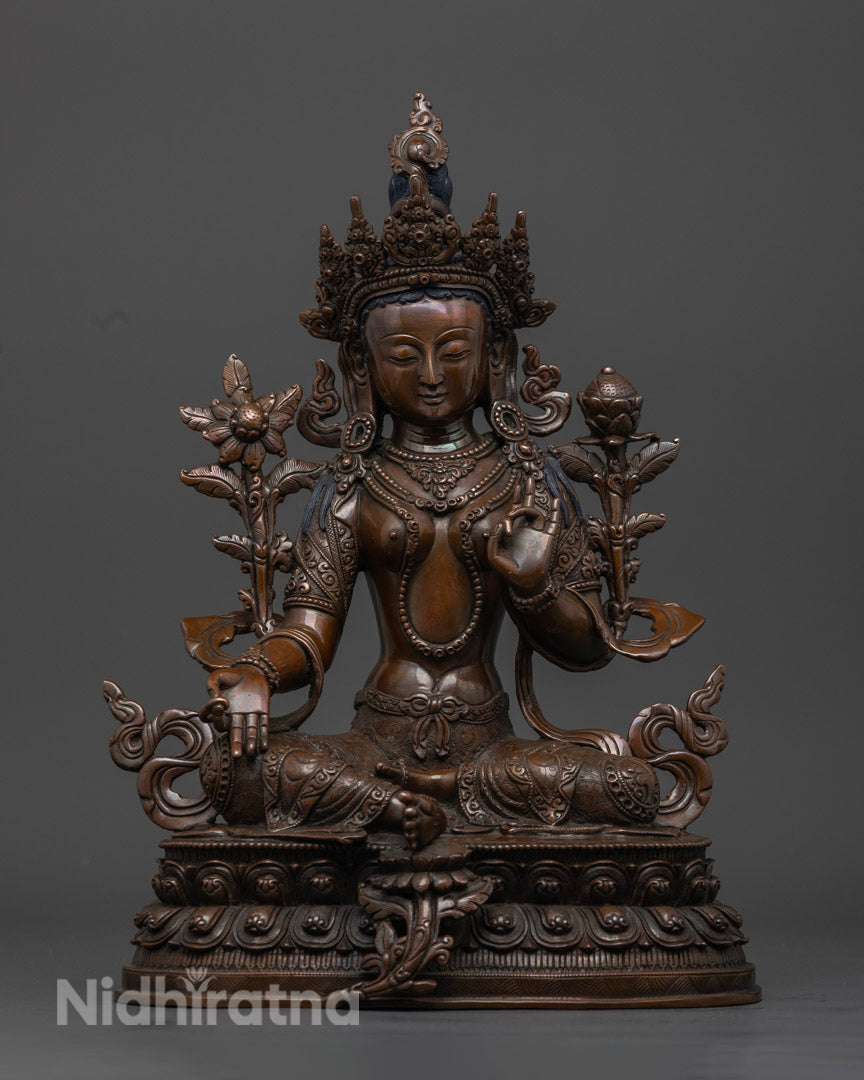 Compassionate Goddess Syamatara Figurine | Mother of All Buddha | Tara Buddhism