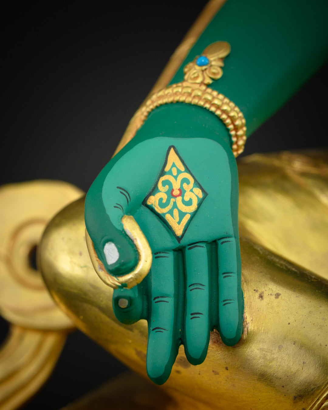 green tara statue | green tara deity | ārya-tārā | green tara bodhisattva |female buddha | green tara goddess | green tara buddha | green tara | Green Tara Statue Mudra