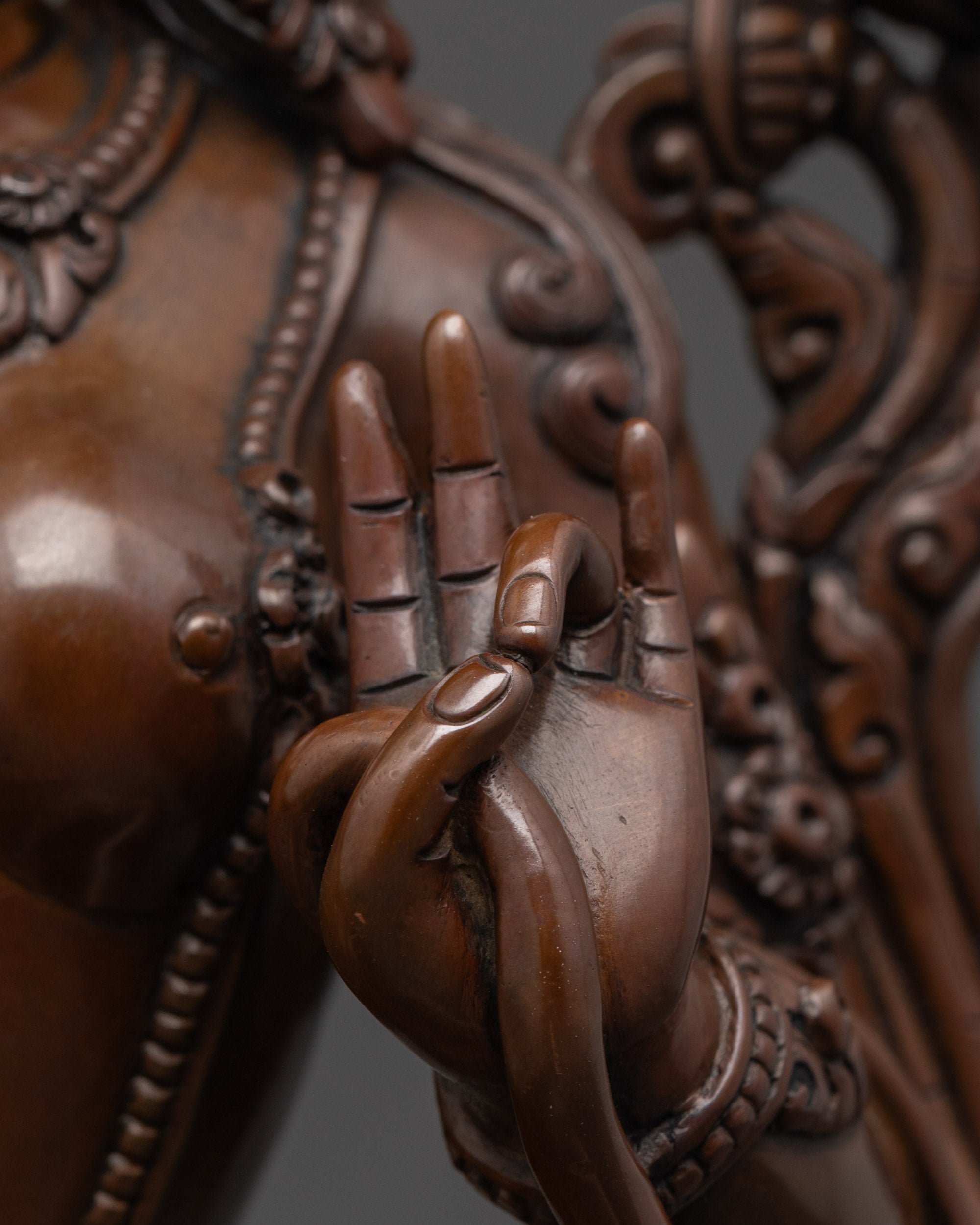 Dark Oxidized Green Tara Statue | Timeless Spiritual Elegance