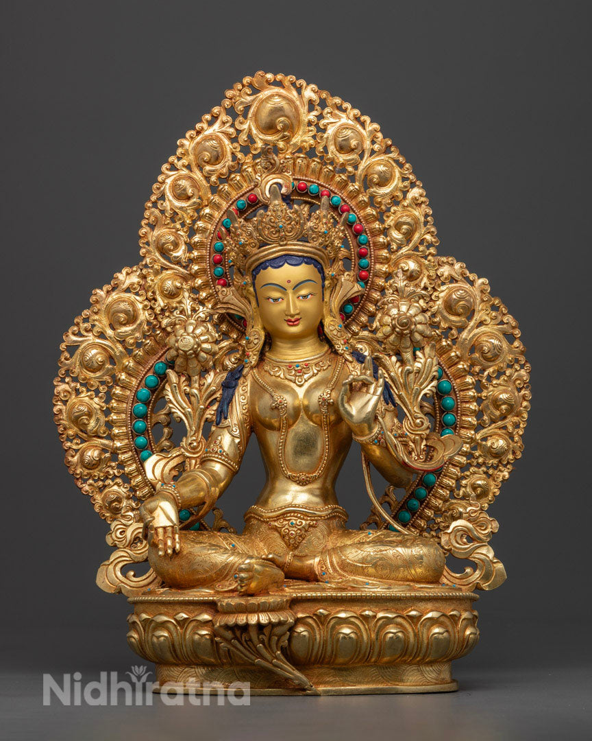 Beautiful Green tara statue made in Nepal | Tibetan Buddhist | Green Tara