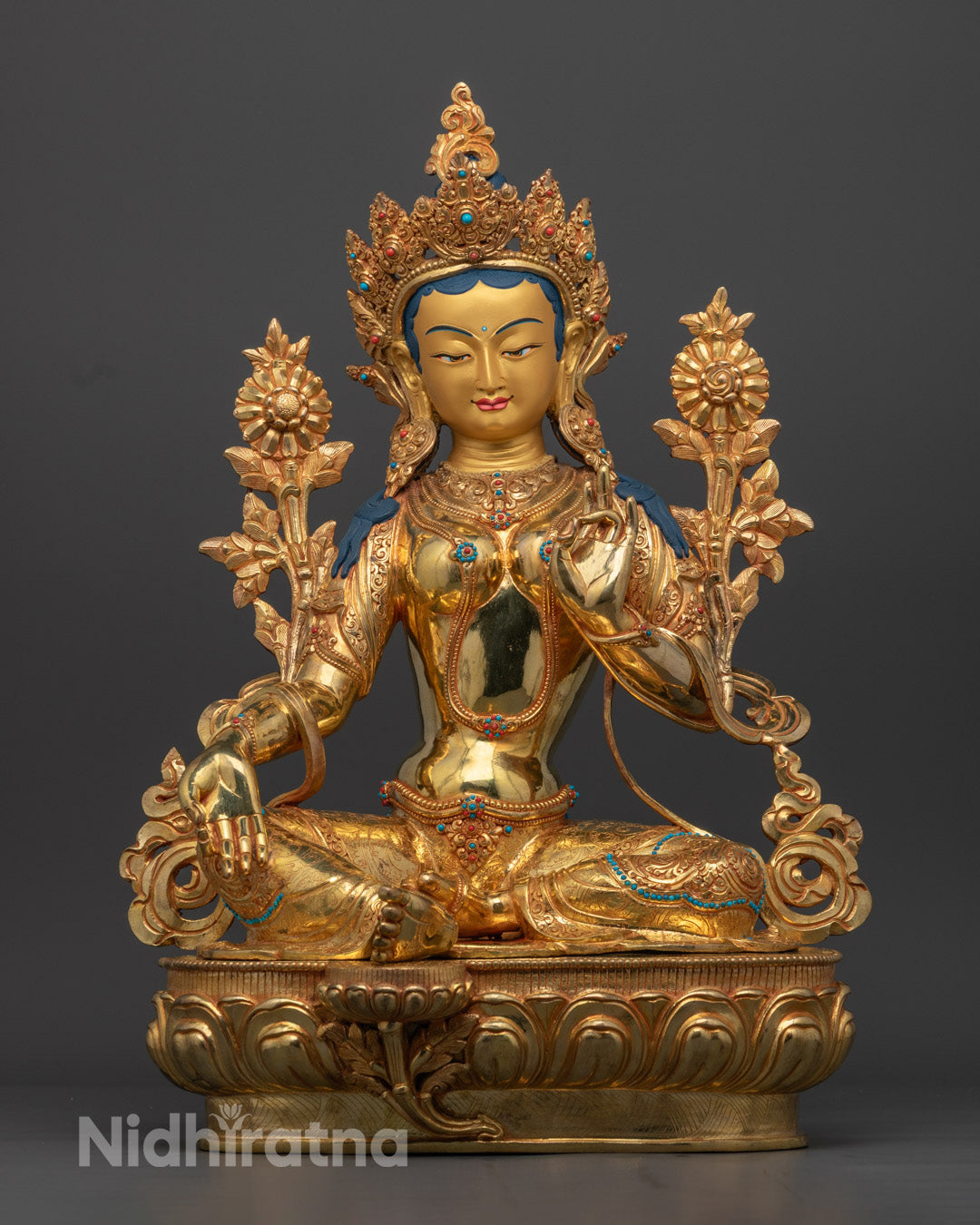 Green Tara Statue | Exquisite Hand-Carved Art from Nepal