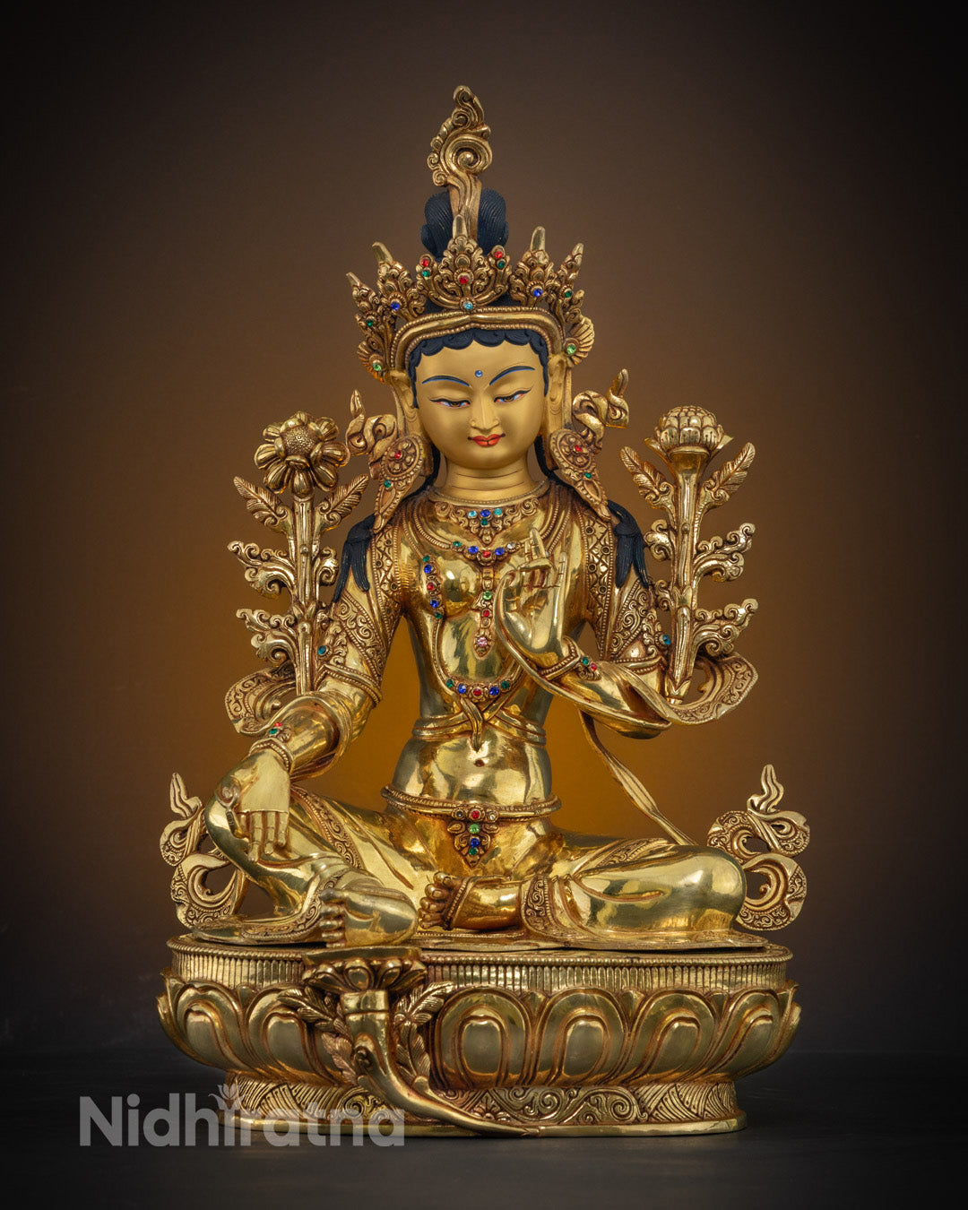 Green Tara Statue | Mastercrafted by Nepalese Artist