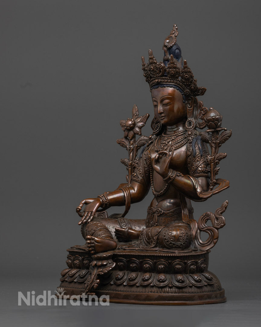Compassionate Goddess Syamatara Figurine | Mother of All Buddha | Tara Buddhism