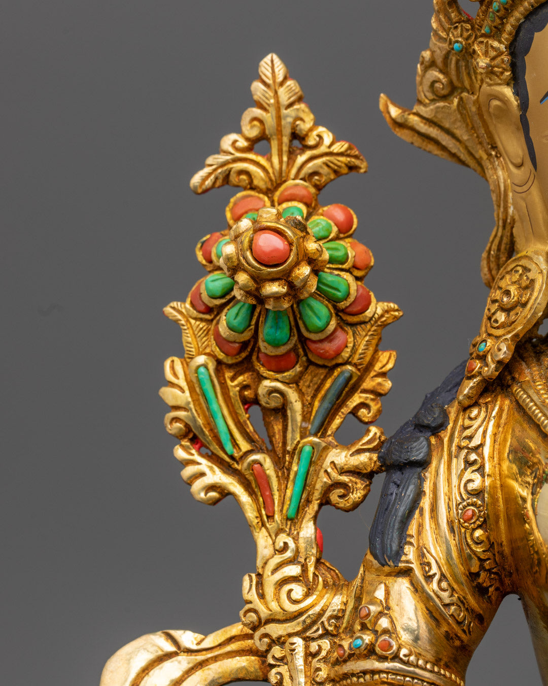 Green Tara Statue | Hand-Carved Tibetan Sculpture