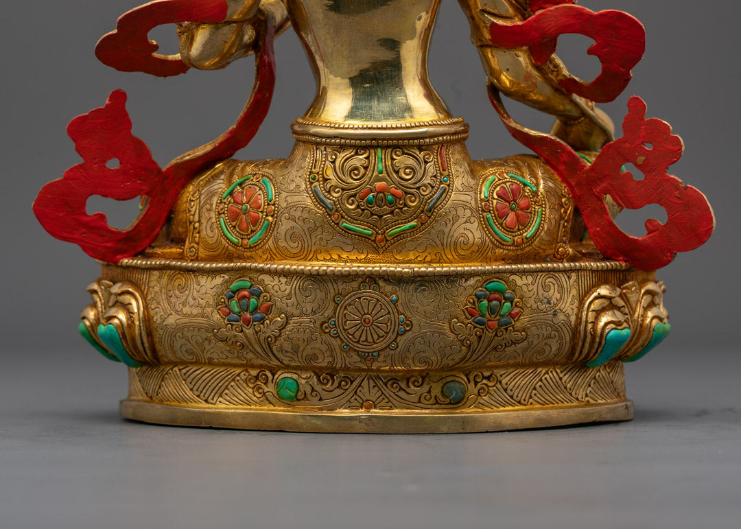 Green Tara Statue | Hand-Carved Tibetan Sculpture