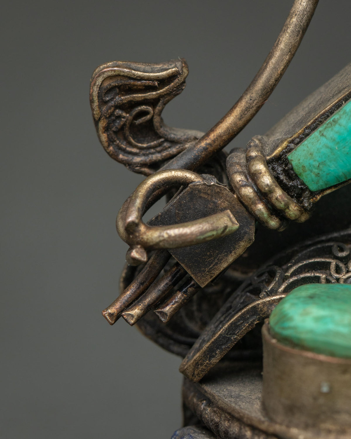Buddhist Green Tara Statue - Handcarved Turquoise Figurine from Nepal