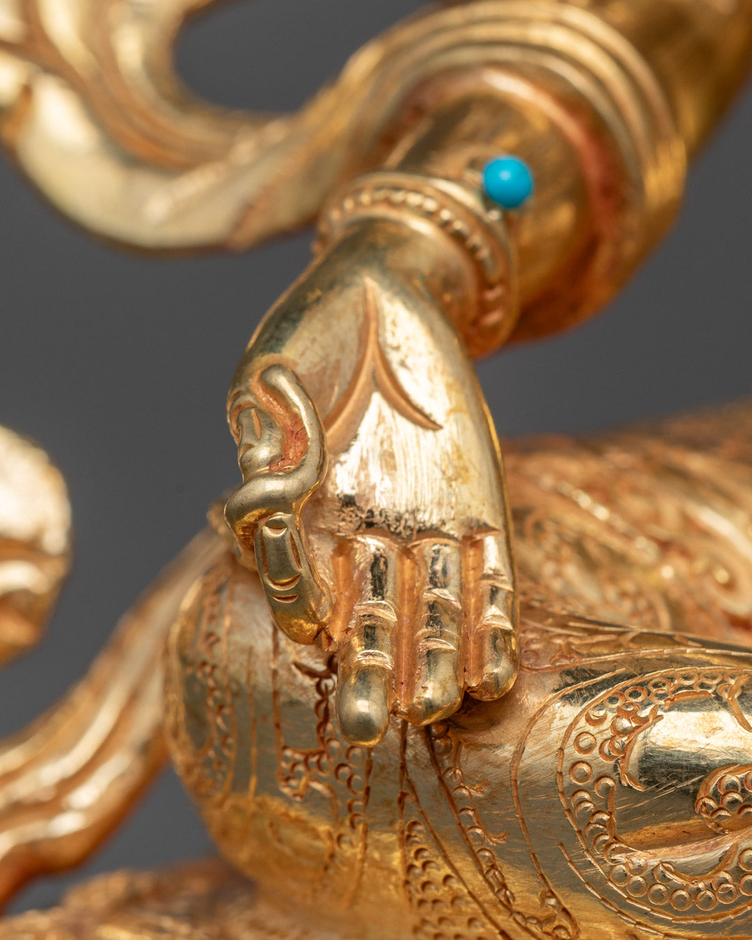 Green Tara Traditional Statue From Nepal | Fire Gilded in 24k Gold