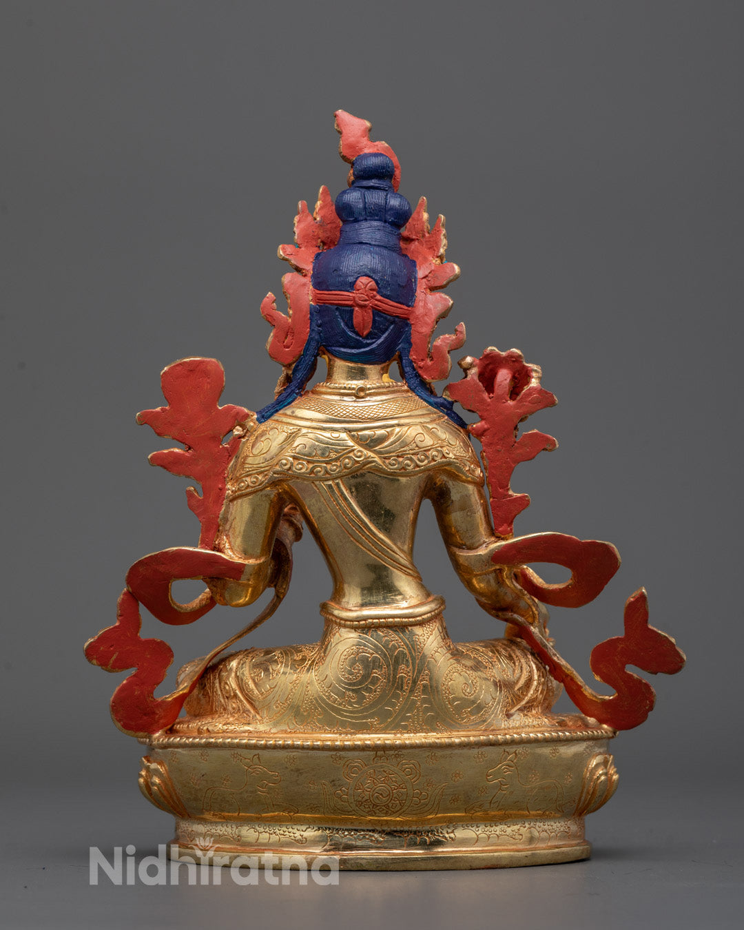 Green Tara Traditional Statue From Nepal | Fire Gilded in 24k Gold