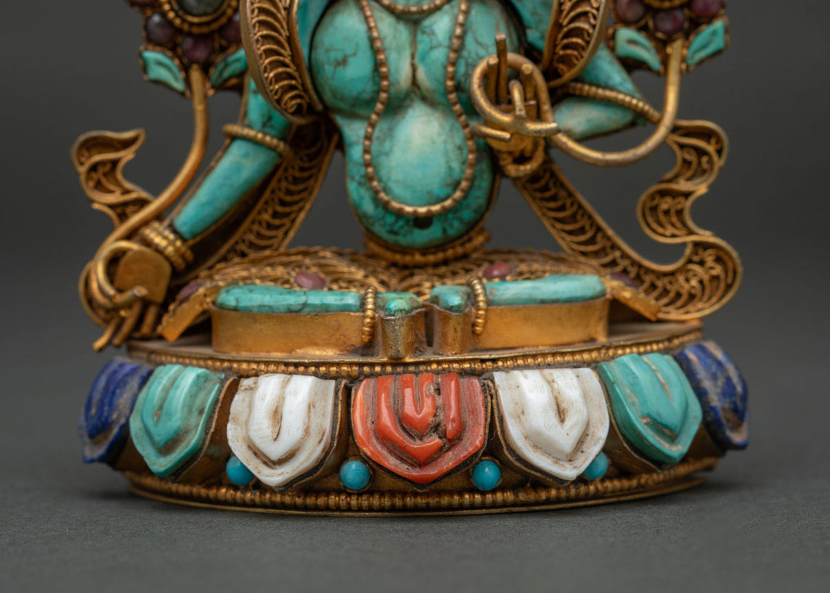Green Tara Turquoise Statue from Nepal | The Mother of Liberation