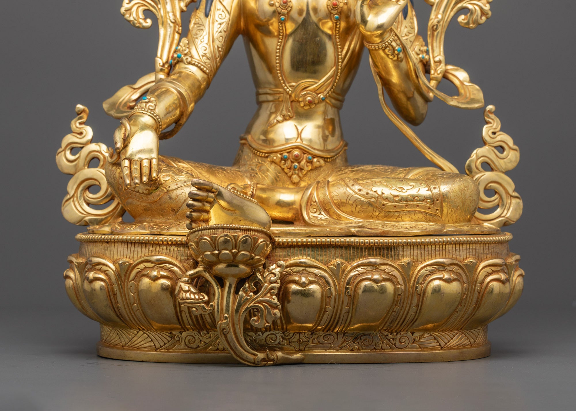 Handcrafted Green Tara Statue | Buddhist Sculpture for Altar Decor