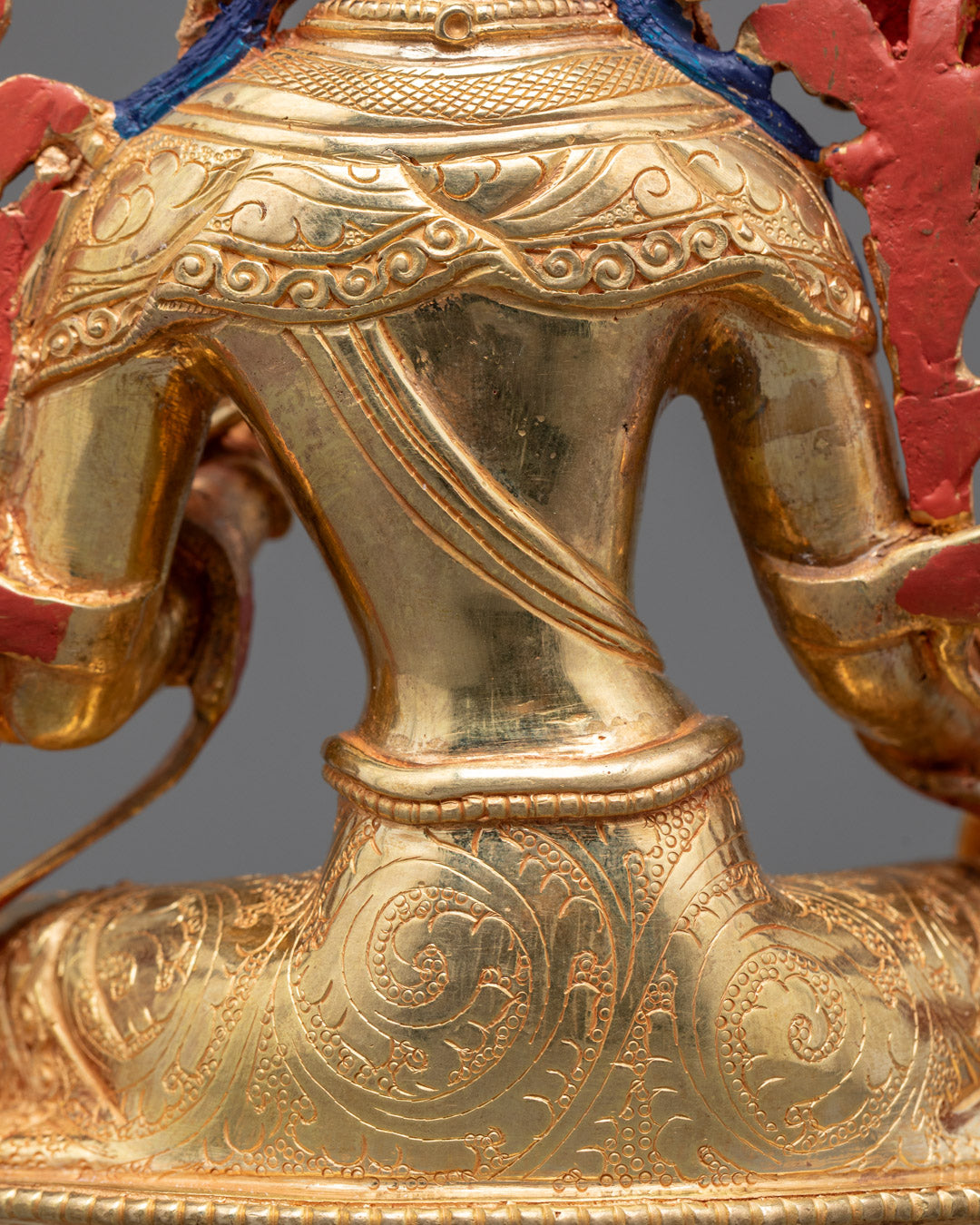 Green Tara Traditional Statue From Nepal | Fire Gilded in 24k Gold