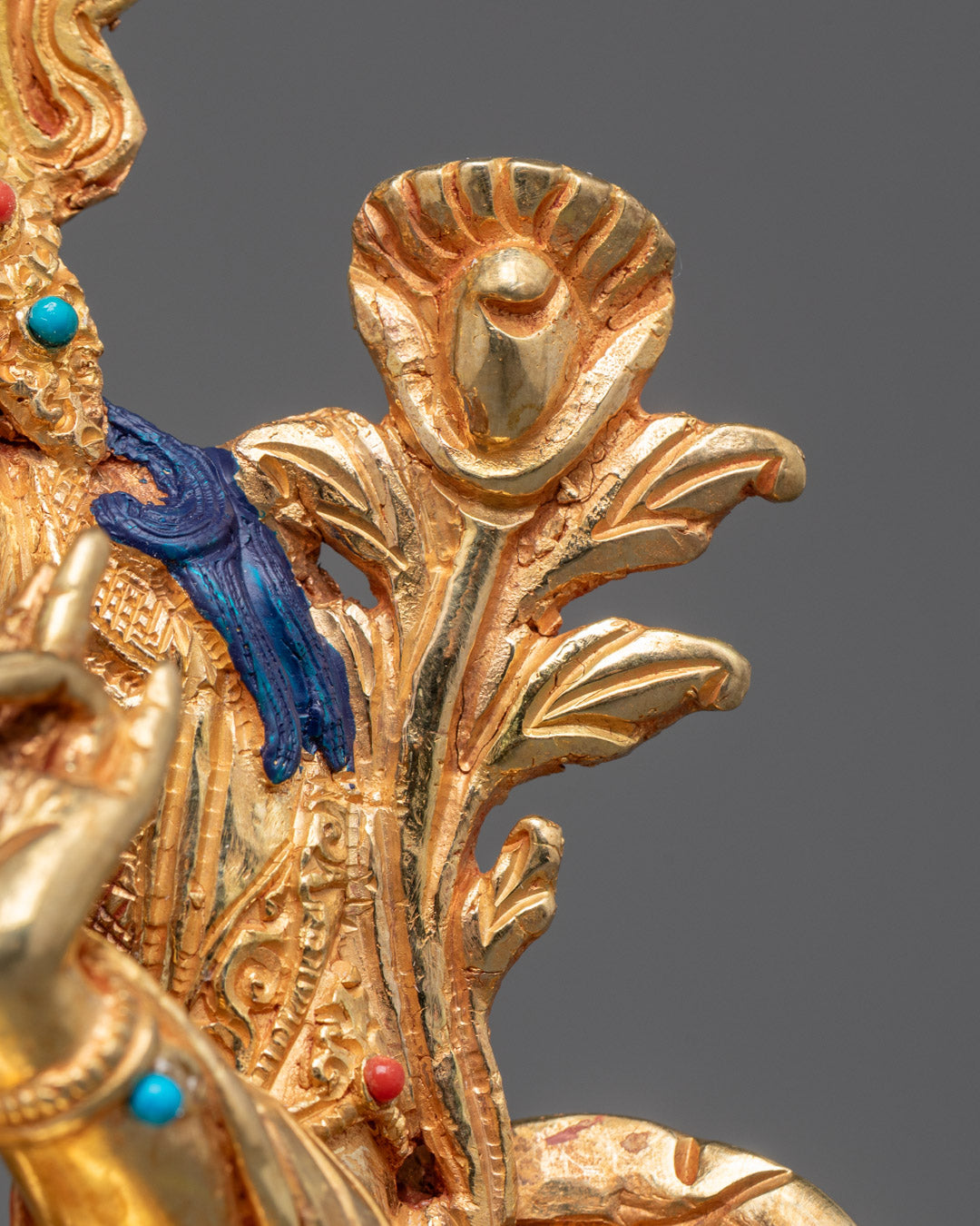 Green Tara Traditional Statue From Nepal | Fire Gilded in 24k Gold