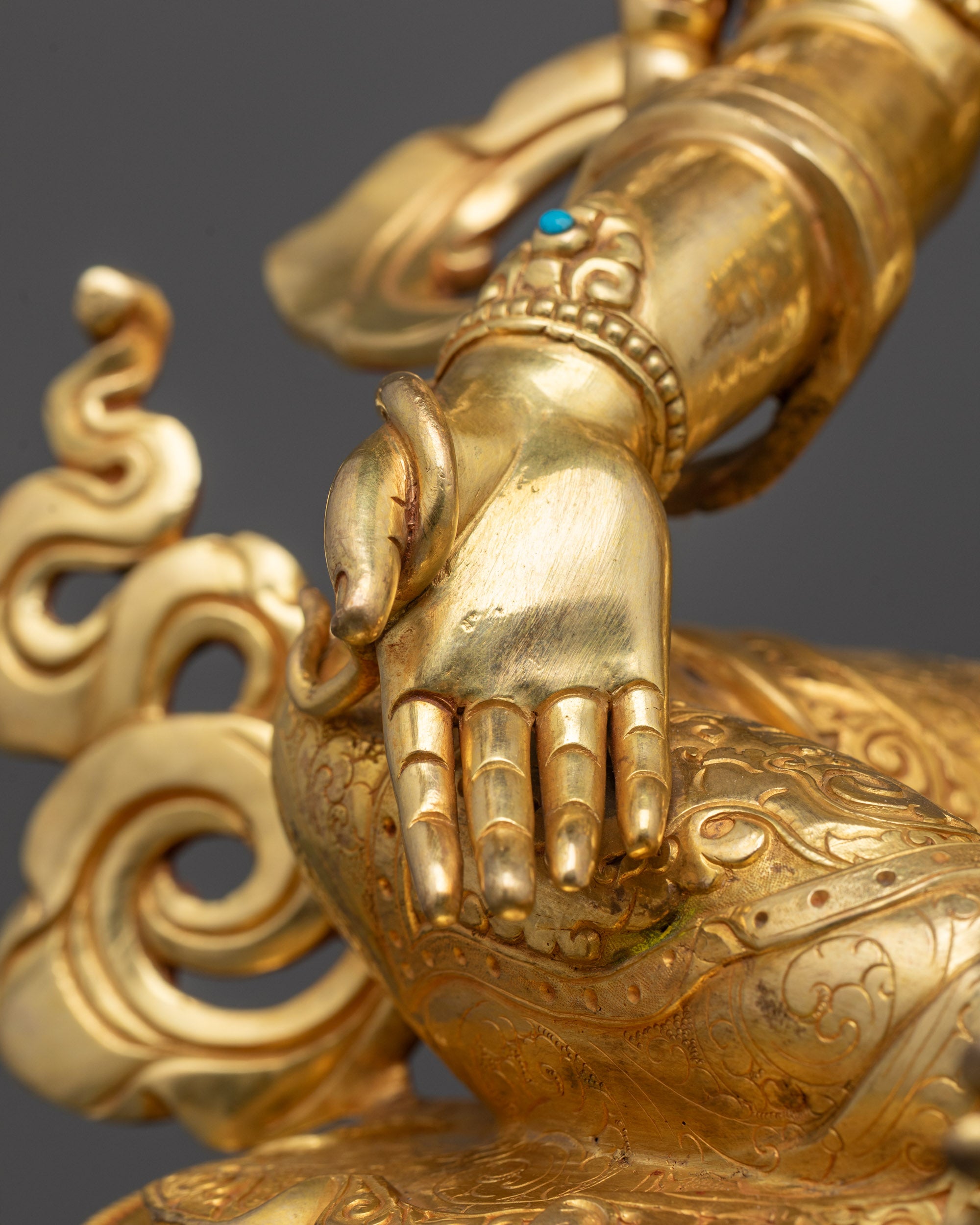 Handcrafted Green Tara Statue | Buddhist Sculpture for Altar Decor