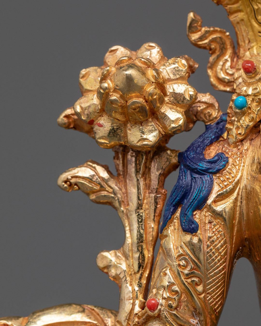 Green Tara Traditional Statue From Nepal | Fire Gilded in 24k Gold