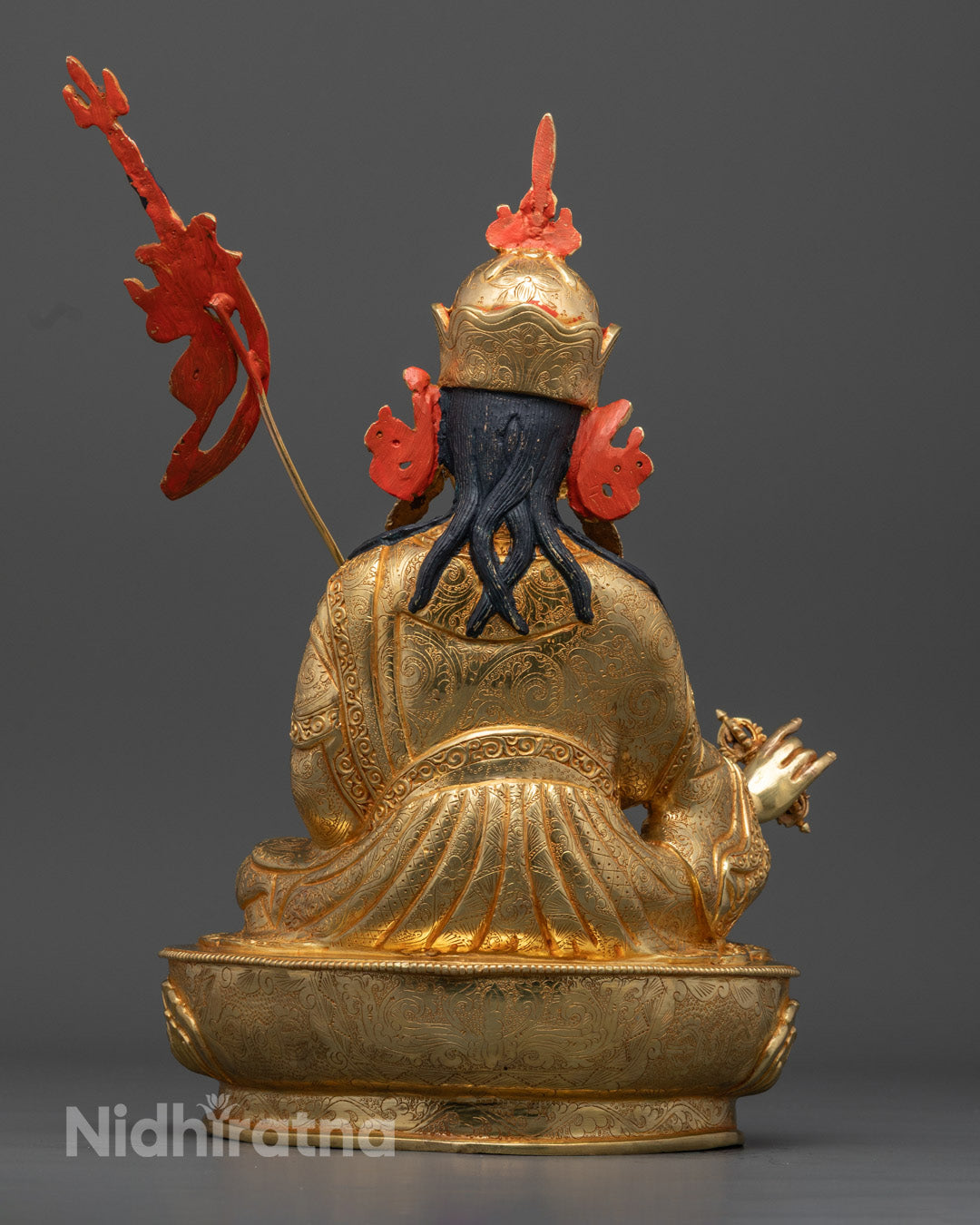 Guru Rinpoche Statue | Fine Gold-Plated Copper Sculpture
