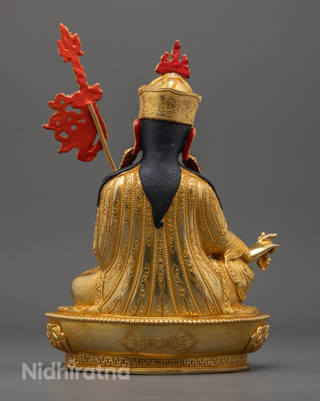 Guru Padmasambhava Buddhist Sculpture | Gilded in pure 24k Gold