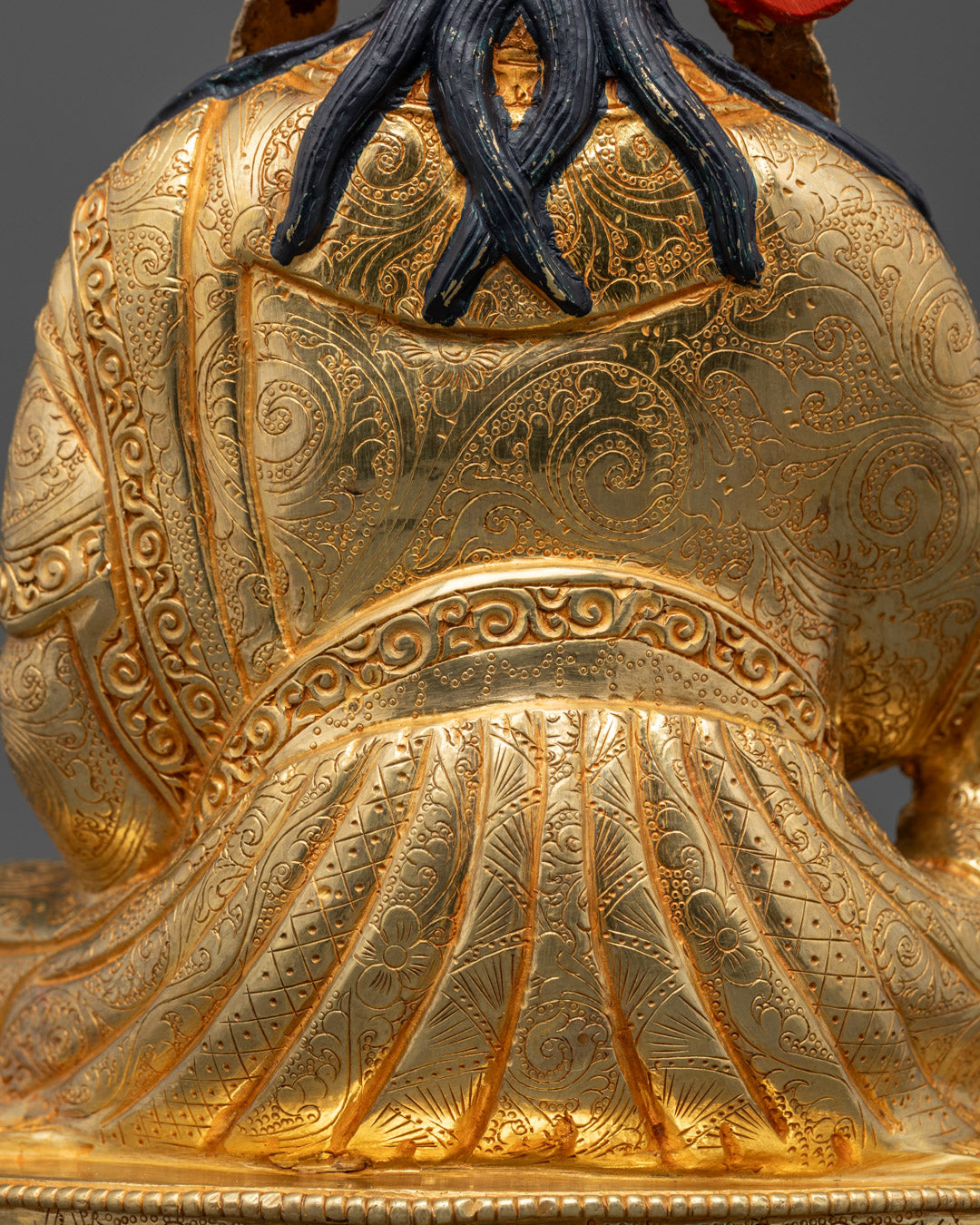 Guru Rinpoche Statue | Fine Gold-Plated Copper Sculpture