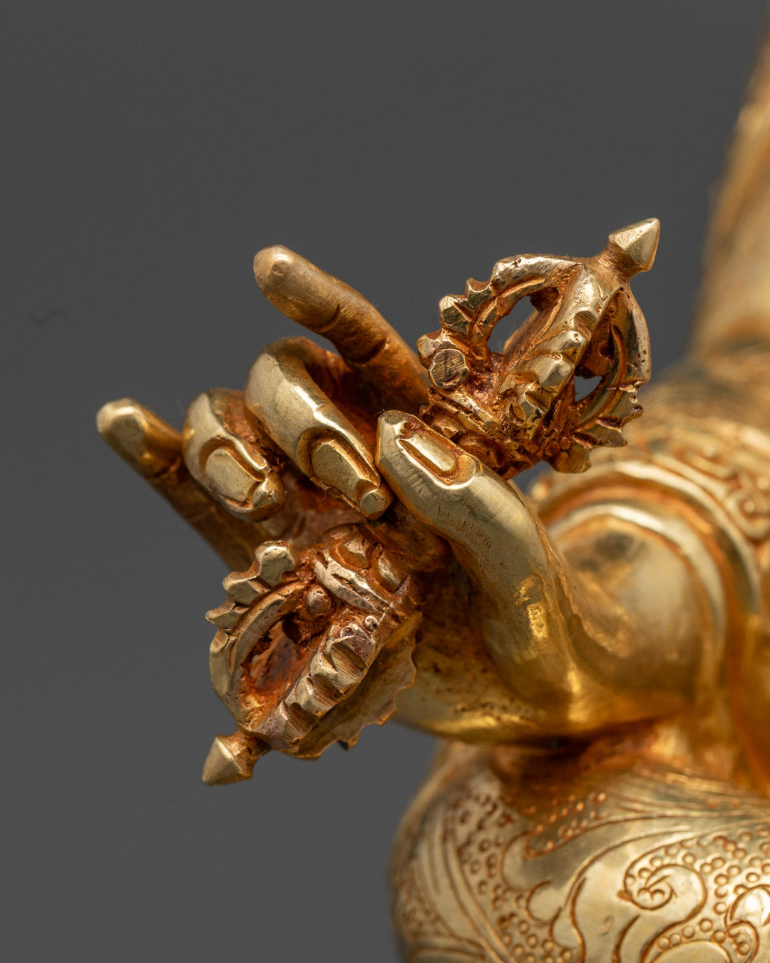 Guru Rinpoche Statue | Fine Gold-Plated Copper Sculpture