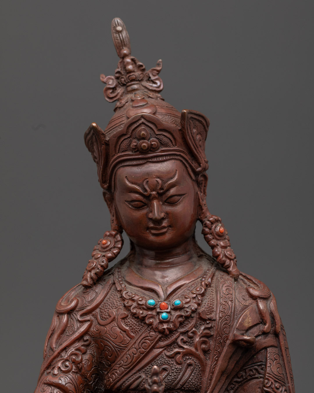 Traditionally Carved Guru Padmasambhava Buddhist Sculpture