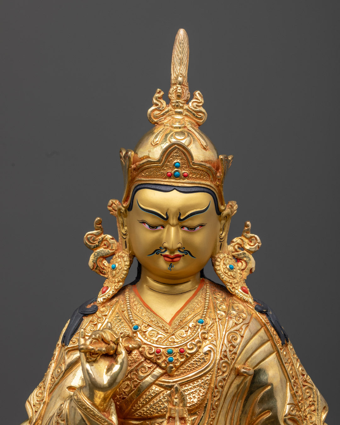 Handcrafted Guru Tsokye Dorje Sculpture | 24K Gold Gilded