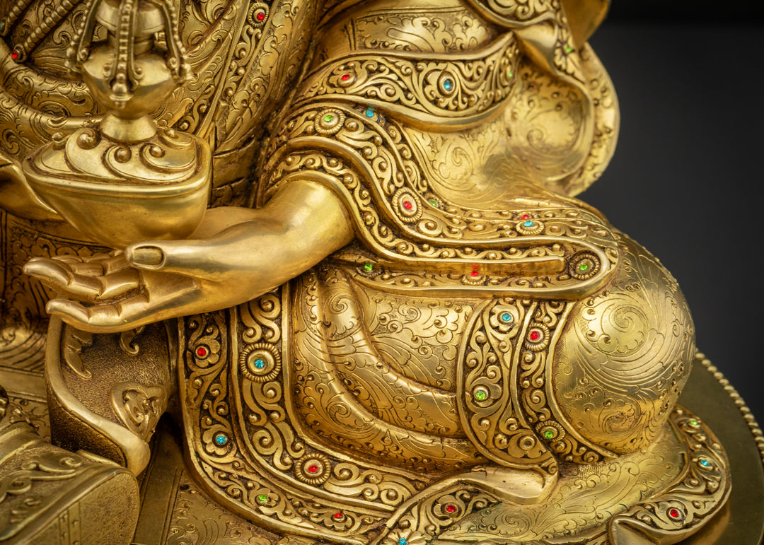 Nepalese Guru Rinpoche Statue | Hand-Carved in Nepal