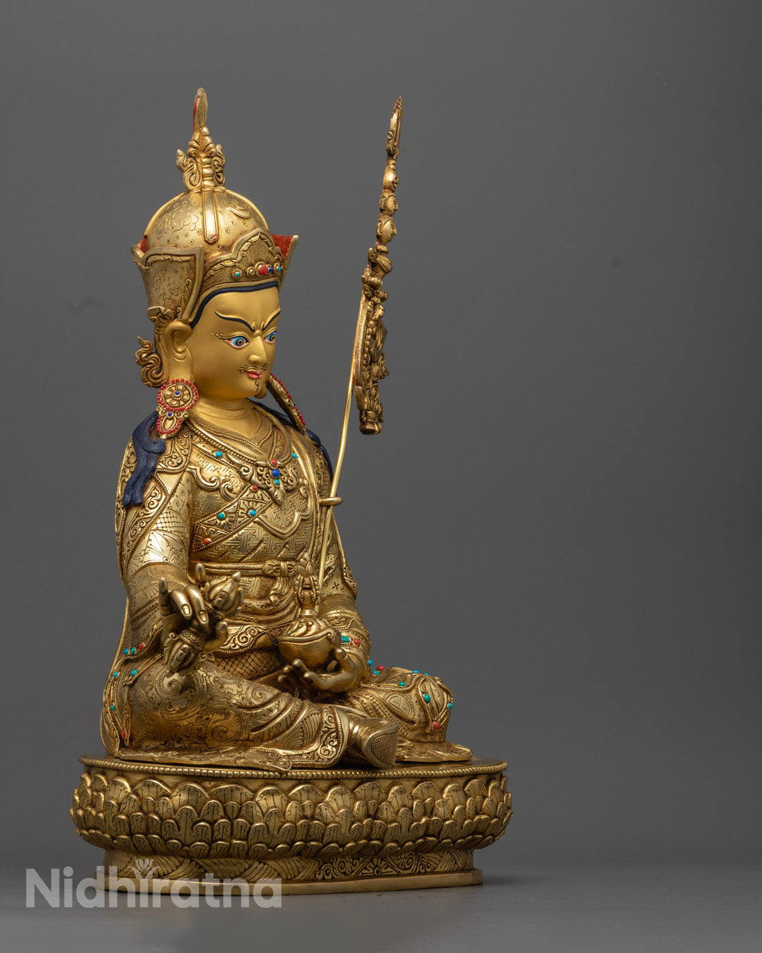 Golden Guru Rinpoche Statue | The Lotus-Born Master
