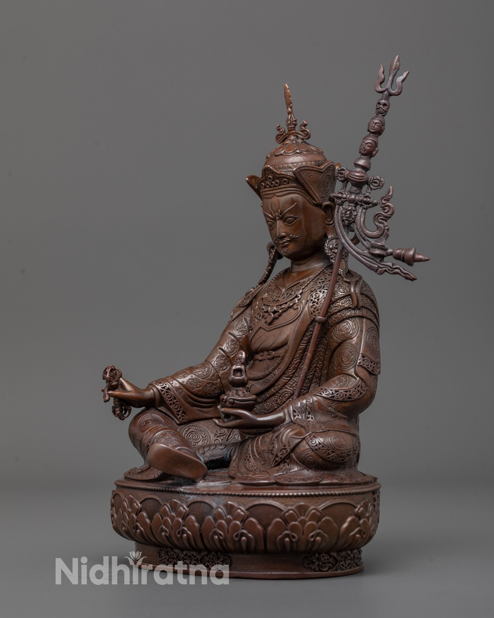 Buy Machine-Made Guru Rinpoche Oxidized Copper Statue