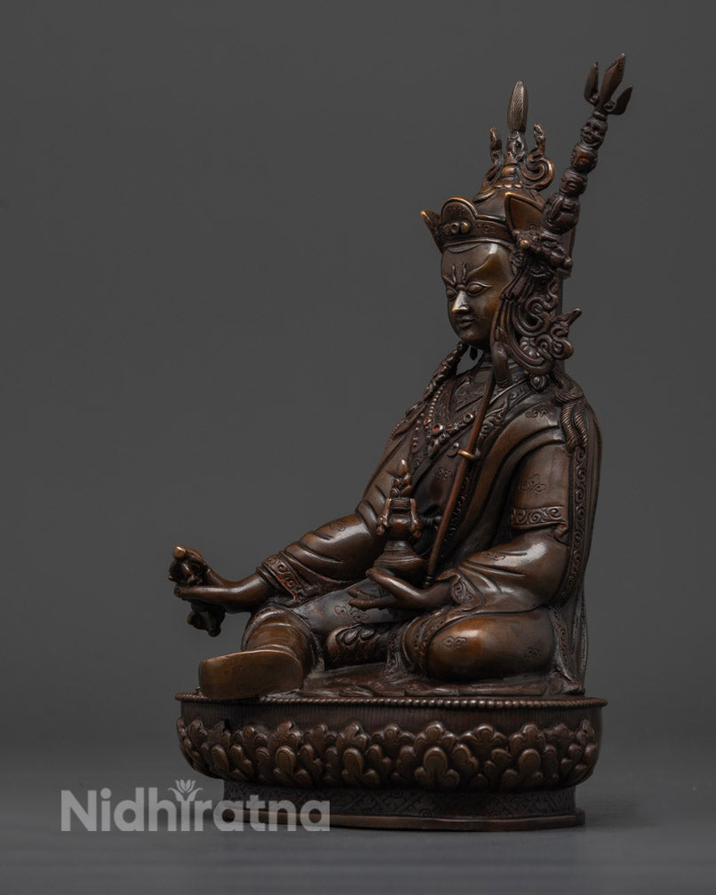 Oxidized Guru Rinpoche statue | Tibetan Sacred Art