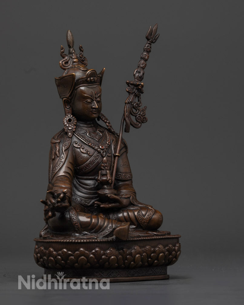 Oxidized Guru Rinpoche statue | Tibetan Sacred Art