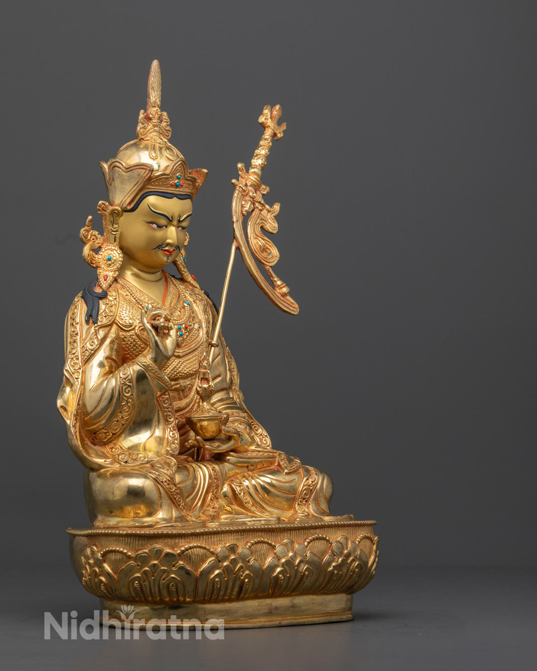Handcrafted Guru Tsokye Dorje Sculpture | 24K Gold Gilded