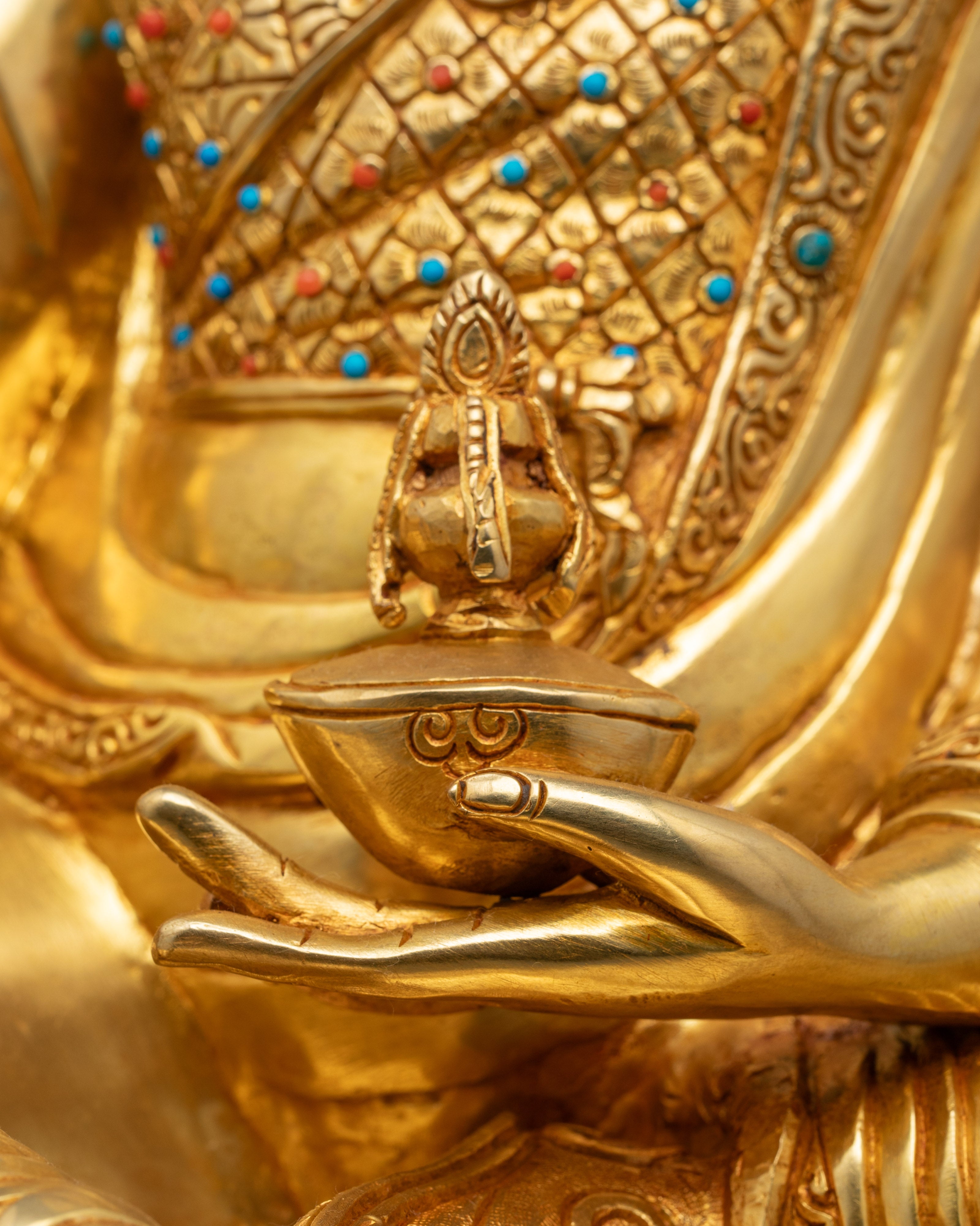 Guru Rinpoche Statue | Hand-Carved Tibetan Padmasambhava Sculpture