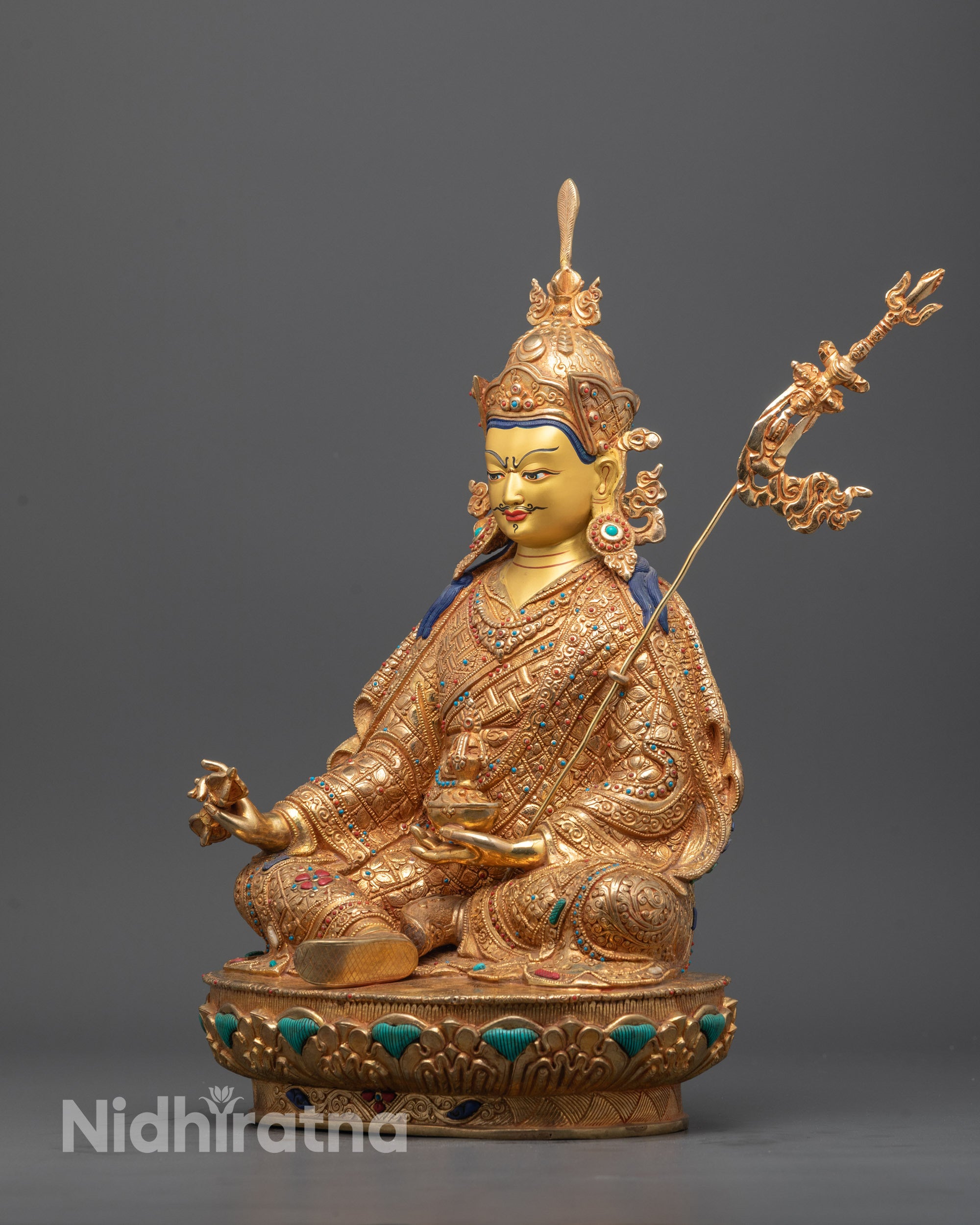 Traditional Guru Rinpoche Statue | Padmasambhava Tibetan Deity